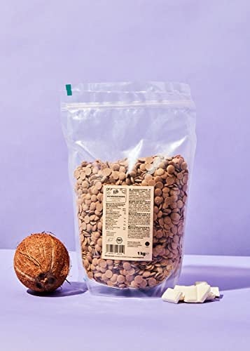 KoRo - Bio weiße Drops mit Kokosblütenzucker 1 kg - Karamellig-süßer Geschmack - Vegan - Farbliches Highlight in jedem Gebäck