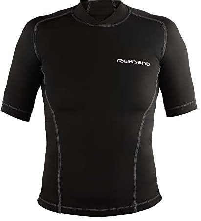 Rehband QD Kompressionsshirt Damen, Thermoshirt Frauen, Unterziehshirt Sport speichert Wärme und fördert die Durchblutung, Farbe:Schwarz, Größe:L