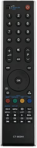 VINABTY CT-90344 Ersetzte Fernbedienung passend für Toshiba TV 32RV733FC 32RV733G 32RV734 32RV734FC 40MV732 CT90344 37MV732 40RV733FC 32RV743 32XV733 32XV733G 46XV733G CT-90344 37RV733 40RV733G