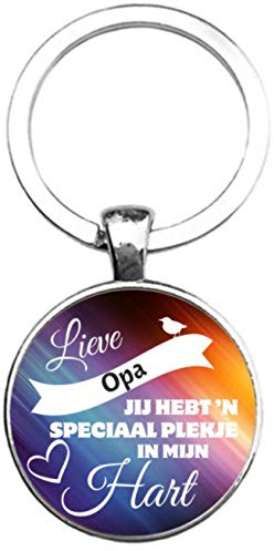 Schlüsselanhänger Glas - Opa Spezieller Platz In Meinem Herzen, silberfarben