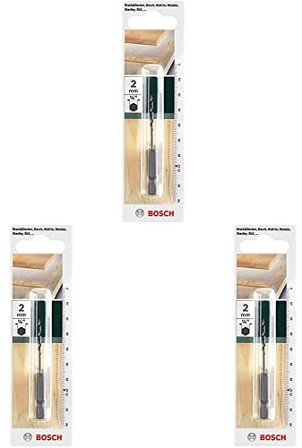 Bosch Holzbohrer mit 1/4 Zoll-Sechskantschaft (Ø 2 mm), 3er Pack