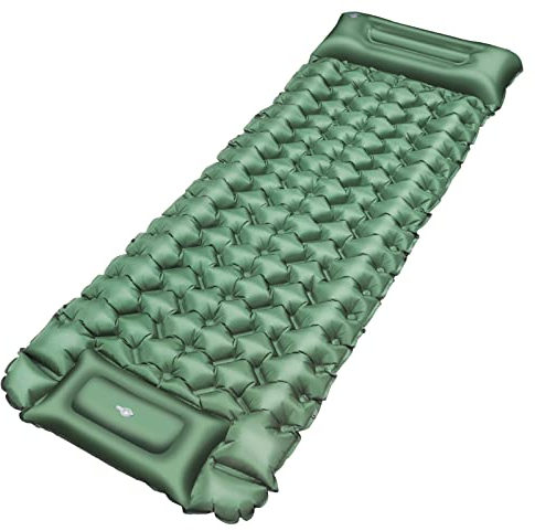 BLUEVER Camping Isomatte, Aufblasbare Luftmatratze Camping, Kleines Packmaß Schlafmatte für Outdoor, Ultraleicht Feuchtigkeitsbeständig Wasserdicht und rutschfest
