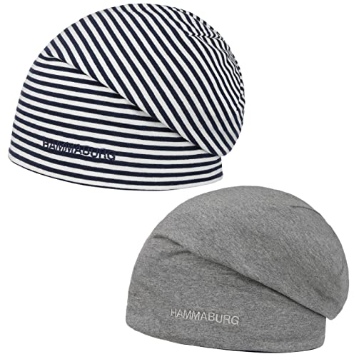 HAMMABURG Long Beanie Wendemütze - Unisex - Kopfbedeckung für alle Jahreszeiten - Lässiger Oversize-Look dunkelblau One Size