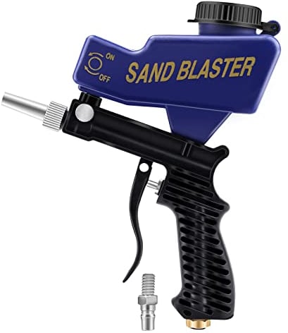Sabbiatrice Pneumatica Professionale Pistola Sabbiatrice Sabbiatrice Portatile Multifunzione Pistola Sabbiatrice Ad Aria per Levigatura Manutenzione Automobilistica Ruggine(Blu)