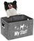 Dogs Toy Storage Baskets Dog Toy Basket Dog Food Storage，Felt Stuff Storage Baskets Foldable Storage Bins with Designed Metal Handle for Organizing Pet Toys, Dog Clothes Blankets(Light Gray)