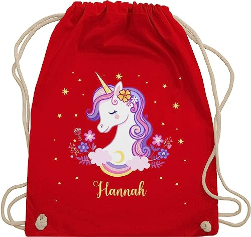 Turnbeutel Rucksack - Einhorn Geschenk Einhörner I Unicorn - Unisize - Rot - personalisierte geschenke mädchen einhornrucksack unicorns with beutel wechselbeutel kita kinderturnbeutel einhörnern