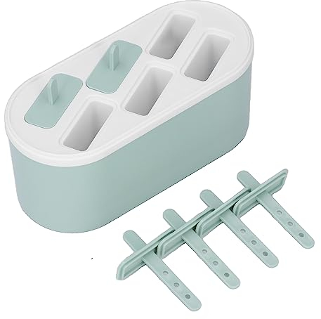 Molde para Paletas de Helado, 6 Orificios Mini Molde para Paletas de Torta Molde para Paletas de PP Fácil Desmoldar Molde para Barra de Helado Reutilizable con Palos para el