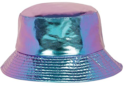 MILAKOO Regenbogen Funkelnde Glitzer Metallic Eimer Hut Punk Rocker Fischer Harajuku Sonne Cap