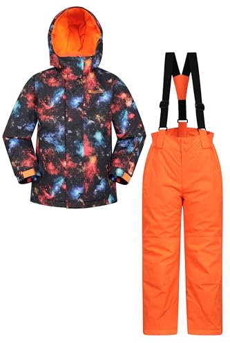Mountain Warehouse Kinder-Ski-Set aus unisex Winterjacke und Hose - Zweiteiler für Winter und Schnee, Winterset/Regen-Set für Jungen und Mädchen, Regen-Ganzkörperanzug Schwarz Jet 13 Jahre