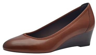 Tamaris Damen Pumps Leder Keilabsatz bequem; Muscat Leather, EU 40