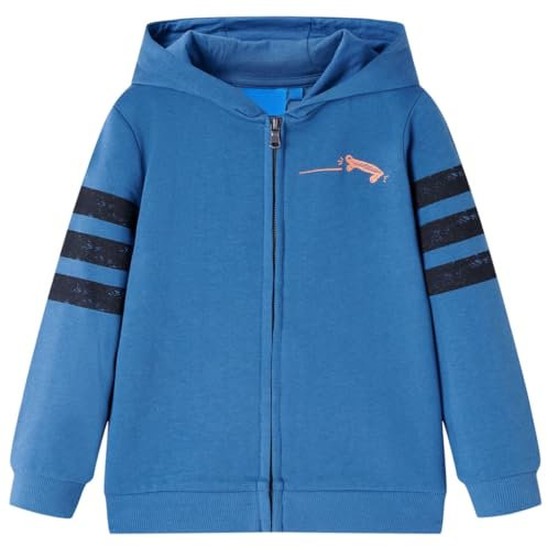 Kinder Kapuzenpullover Reißverschluss Skateboard Pullover Sweatshirt Blau 116