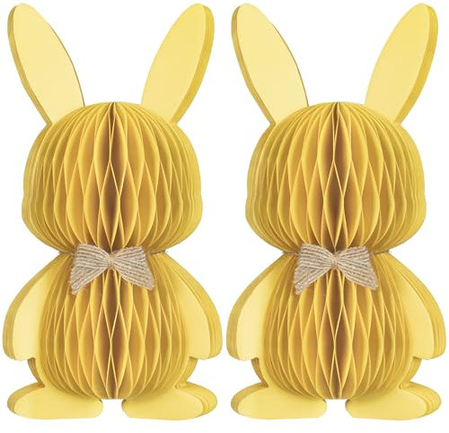 KI Store Papier Hase Osterhase Ostern Feier Party Deko Geburtstag Kinder Erwachsene Bunny Osterdeko Babyparty (Gelb, 20cm)