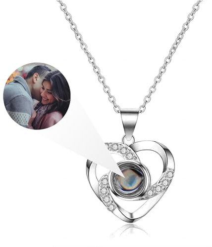 AVINVAN Kette mit Bild darin,Foto Kette, Personalisierte Halskette, Personalisierte Gedenkschmuck, Medaillons Geschenke Frauen Freundin Geburtstag Muttertag