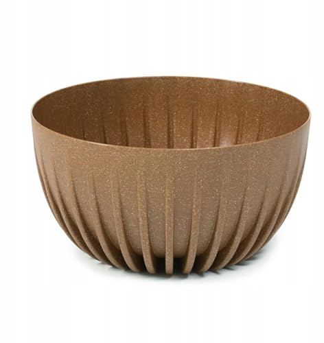 HowHomely Blumentopf Hoch 16 cm - Naturholz Optik Blumenübertopf - Langlebige und Leichte Übertopf 30 cm Durchmesser für Wohnzimmer oder Garten - Blumenkübel Wetterfest
