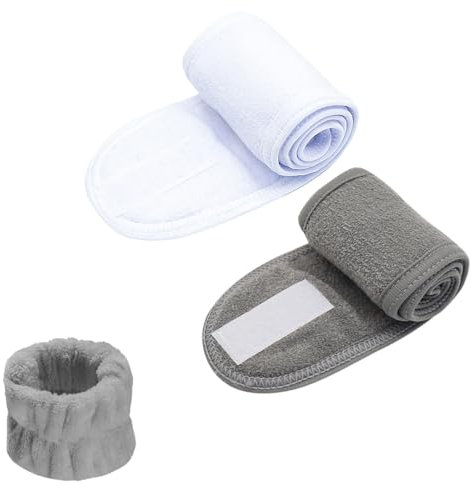 ZOKJSW 2 pcs Bandeau Maquillage Cheveux Gant Démaquillant lavable Microfibre Lavable Bandeau Serre Tête Scratch Pour Spa Yoga Sport Se Maquiller Soins du Visage