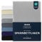 Dreamzie Premium Spannbettlaken 120x200 cm, Spannbetttuch für Dicke Matratzen bis zu 22 cm, Bettlaken 100% Jersey Baumwolle, 150 g/m², Oeko-TEX Zertifiziert - Grau
