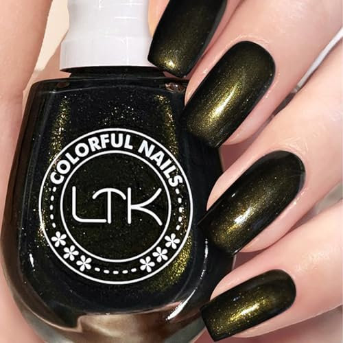 Glitter Nail Polish, Glitter Nail Varnish, Diamond Glitter Quick Dry Nail Polish No UV Lamp Curing, Long Lasting, Chip Resistant, Non-Toxic, Quick Drying, Salon Manicure, At Home (20#Dark Green)