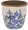 Shudehill Giftware Indian Garden Pretty Floral Blue and White Design Planter Pot - Small or Large (Small)