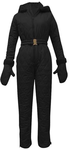 Ansenesna Skianzug Damen Einteiler Schneeanzug Damen Overall Winter Elegant Skianzüge Für Frauen Onesie Thermo Schneeanzüge Einteilig Warm Mit Reißverschluss Outdoor Skioverall Jumpsuit