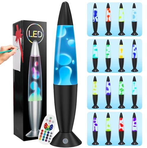 FBSPORT lavalampe kinder Lavalampen 17 Farbe wechselnde Lampe LED Nachtlicht Nachttischlampe entspannende Home Decor Wohnzimmer Büro Lampe für Erwachsene Teens Kinder