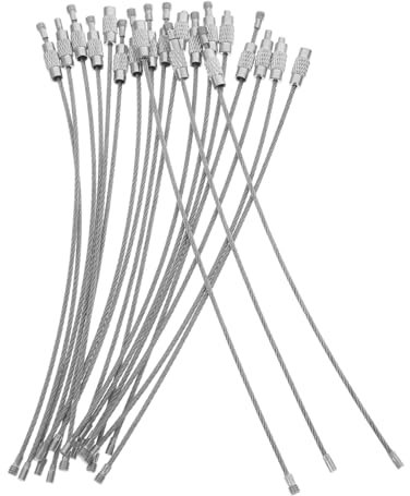 iplusmile 20stücke Edelstahldraht-schlüsselanhänger Gepäckanhängerhalter Karabiner-schlüsselring Robust Für Outdoor Drahtseil-kette Wiederverwendbar