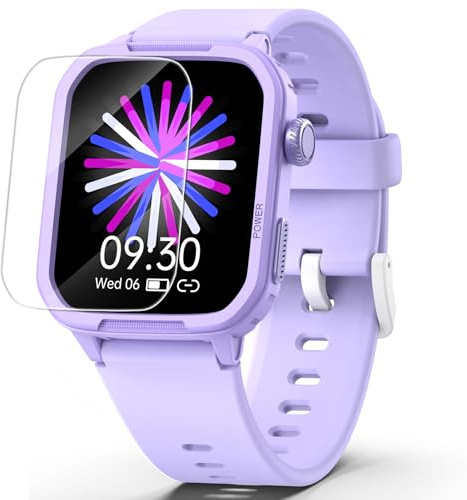 ModaWin Smartwatch Bambini - Orologio Fitness con 19 Sportivo, Contapassi, Cronometro, Cardiofrequenzimetro, Monitor del sonno, Sveglia, Orologio Smartwatch, Regalo di Compleanno per Bambini (Viola)