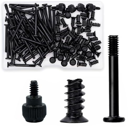 Nivithi 104 PCS Computer Screws PC Fan Screws Kit,Case Fan Mount Screws Long Short Screws Kit,Set with 30mm and 10mm