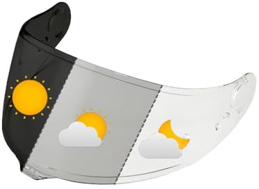 YMYQF Motorradhelm Visier für Shoei GT-Air 3 CNS-1C | UV-Schutz Antibeschlag Helm Objektiv Visier Winddicht Helmvisiere Zubehör Ersatz,normal-A Photochromic Clear/Light Black