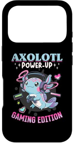 Funny Axolotl Gamer Gaming Kawaii Axolotl Power Up Gaming Coque pour iPhone 17 Pro