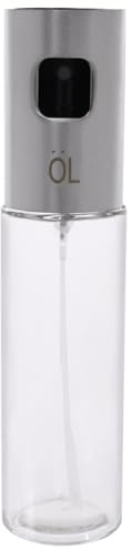 JEWEDECO Sprühflasche Glasflasche Edelstahl Sprühflasche für Speiseöl Essig Saft Feiner Nebel Küchenhelfer für Kochen Backen Grillen Indoor Outdoor