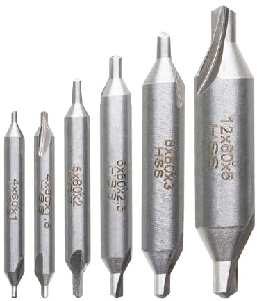 6-teiliges Zentrierbohrer-Set, Hochgeschwindigkeitsstahl, Mittelwinkel, Kegelsenker, Werkzeug für Drehmaschine, Metallbearbeitung