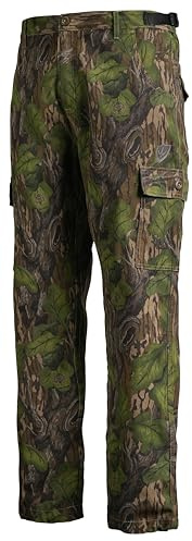 BLOCKER OUTDOORS Finisher Turkey Hunting Cotton Pants – Durable Camo Pants with Adjustable Waist & Multiple Pockets (US, Alpha, Large, Regular, Regular, MO Full Foliage)