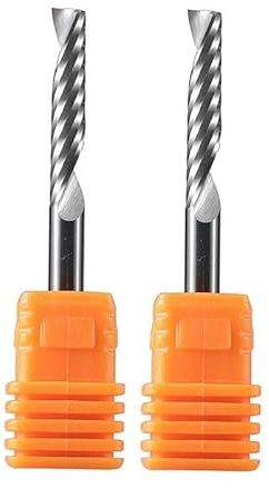 EasyByMall 2 frese in carburo a scanalatura singola da 4 mm per alluminio, MDF, legno e plastica CNC Router Bits 4 x 22 mm gambo