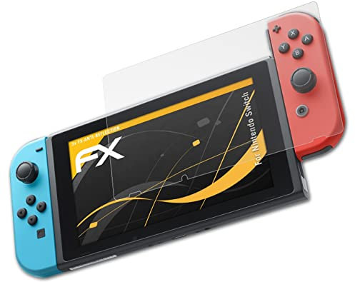 atFoliX Película Protectora compatible con Nintendo Switch Lámina Protectora de Pantalla, antirreflejos y amortiguadores FX Protector Película (3X)