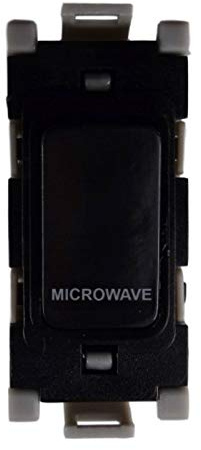 Deta G3561BK Grid Switch 20 Amp Double Pole Marked 'Microwave' (Black)