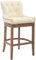 CLP Barhocker Lakewood Echtleder-Bezug I Gepolstert I Gestell Aus Hellem Holz, Farbe:Creme