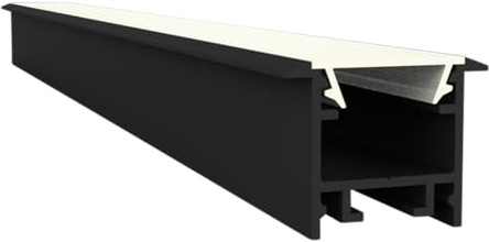 LED Aluminium Profil A2F Glanfar LED Profil schwarz 2 Meter für LED Streifen & LED Flexbänder + Abdeckung Opal Aluprofil schwarz mit Flügel