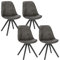WOLTU Esszimmerstühle 4er Set, Küchenstuhl, Skandinavisch Design, schminktisch Stuhl, Loungesessel, Polsterstuhl, Retro Design Gepolsterter Stuhl, Sitzfläche aus Stoffbezug, Anthrazit, BH268an-4
