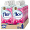 Flor - Suavizante para la ropa concentrado, aroma Mediterráneo - Pack de 10, hasta 590 dosis