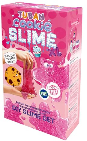 TUBAN DIY Tuban Slime Set – Kleber – Aktivator – Neon-Glitzer – Behälter – Rührstab – Spielzeug für Kinder Keks XL