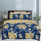 DTEX HOMES Super King Duvet Set 100% Pure Cotton Reversible Printed Hotel Quality Duvet Cover Ultra Soft Easy Care Super King Duvet Cover Set Super Soft and Luxury Duvet Cover Sets (Roses Mustard)
