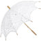 SQOIKOS Sombrilla de encaje blanco vintage para boda, nupcial, para decoración, fotos, fiestas de té, tamaño adulto