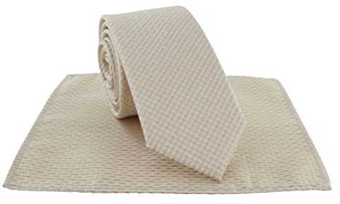 Michelsons of London Set aus Krawatte und Einstecktuch für Jungen, halbeinfarbig, taupe, One size