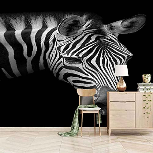 FVGKYS Wohnzimmer Schlafzimmer Hintergrund Wandbild Tapete Wandtattoo Tier Zebra Benutzerdefinierte 3D Selbstklebend Fototapeten Wand Papier 300x210cm Heimdekoration Wandgemälde