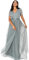 Maya Deluxe Damen Maya Deluxe Stripe Embellished Maxi With Sash Belt Bridesmaid Dress, Misty Green, 50 EU