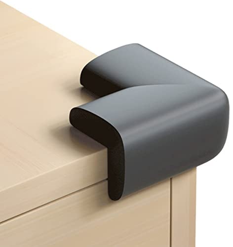 Safety Corner Protectors,4 Corner Guards for Kids and Baby Proofing, Table Protector- Corner Cushion with Strong Adhesive, Black