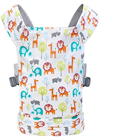 Miracle Baby Babypuppentrage für Kinder, Vorder- und Rückentrage mit verstellbaren Trägern für Mädchen, Stofftiertrage, Puppenzubehör für Kinder, 100% Baumwolle