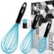 Anaeat Silicone Balloon Whisk, Perfect for Non-Stick Cookware, Milk and Egg Beater Blender, Heat Resistant Kitchen Whisks for Whisking, Cooking, Baking, Beating, Frothing & Stirring (Blue)