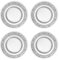 LOLAhome Juego de platos de cristal transparentes tallados modelo Romance (4, 25 cm)