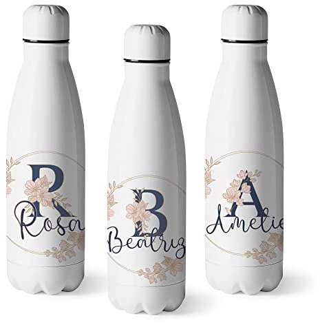Zumo Digital Botella de Agua Personalizada con Tu Nombre, Botella de Acero Inoxidable Libre de BPA, Capacidad 500ml (Tipo 3)